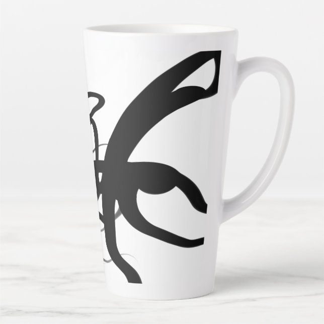 Tasse Latte Les Plongeurs : Noir et Blanc Abstrait (Droite)