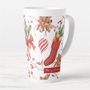 Tasse Latte Les senteurs de Noël Cinnamon et Motif de menthe 