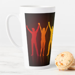 Tasse Latte Les six silhouettes debout de Slipperyjoe, bras le