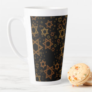 Tasse Latte L'étoile artistique de David thème Hanukkah de Sli