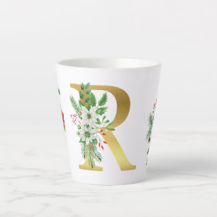 Tasse Latte Lettre en latte de marmite en or monogramme