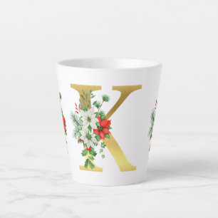 Tasse Latte Lettre en latte de marmite en or monogramme