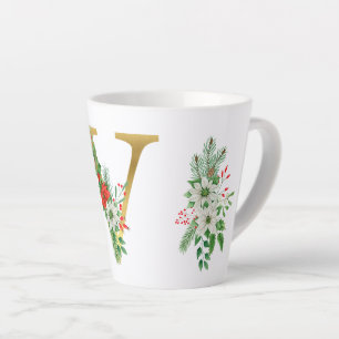 Tasse Latte Lettre en latte de marmite en or monogramme