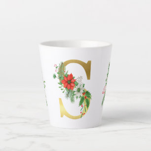 Tasse Latte Lettre en latte de marmite en or monogramme