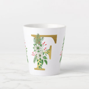 Tasse Latte Lettre en latte de marmite en or monogramme