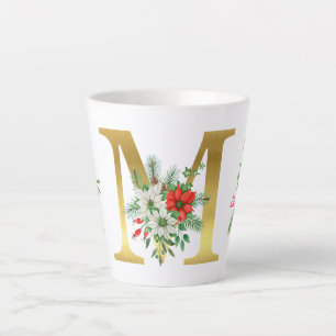 Tasse Latte Lettre en latte de marmite en or monogramme
