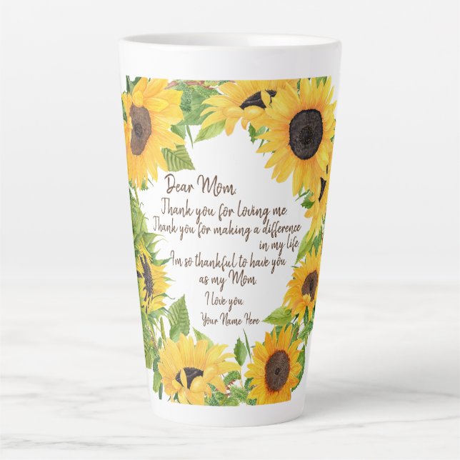 TASSE LATTE LETTRE FLEUVE DE CHER MÈRE (Devant)