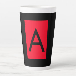 TASSE LATTE LETTRE INITIALE NOIRE ROUGE LETTRE NOIRE PLACE