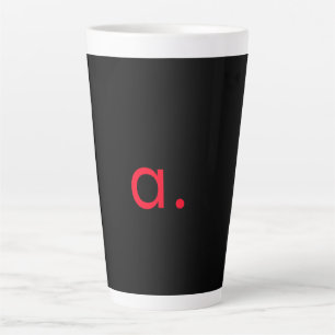 TASSE LATTE LETTRE INITIALE NOIRE ROUGE LETTRE NOIRE PLACE