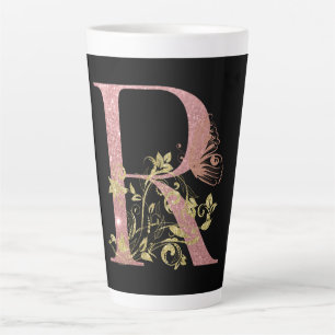 Tasse Latte Lettre Parties scintillant rose fantaisie R Latte 