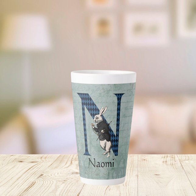 Tasse Latte LETTRE ROBE BLANCHE WONderland N (Créateur téléchargé)