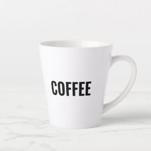 Tasse Latte Lettres noires "café" en blanc