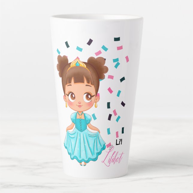 Tasse Latte Li L Princess LILILIBET Turquoise Joli cadeau fill (Devant)