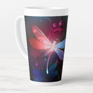 Tasse Latte libellule rouge brillante