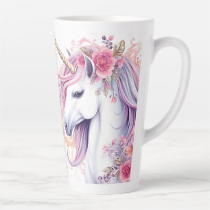 Tasse Latte Licorne magique mignonne droitière