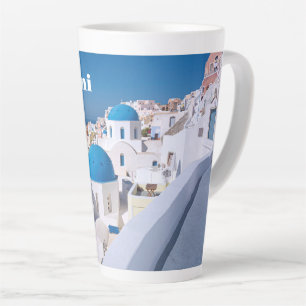 Tasse Latte L'île de Santorin, Grèce