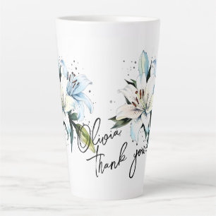 Tasse Latte Lily "Merci !" Slogan et nom modifiables