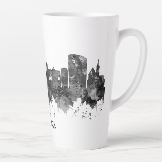 Tasse Latte Limerick Ireland Skyline BW (Droite)