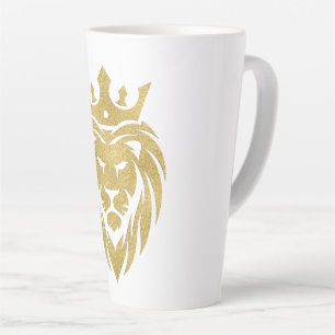 Tasse Latte Lion Avec Couronne - Style Or 3