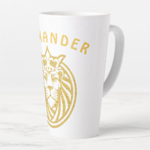 Tasse Latte Lion Avec Couronne - Style Or 4