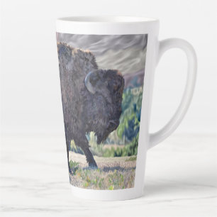 Tasse Latte L'itinérance de bison américain dans les prairies