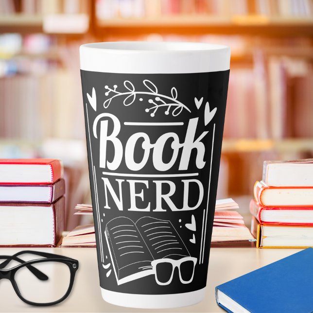 Tasse Latte Livre de devis mignon amusant Nerd (Créateur téléchargé)
