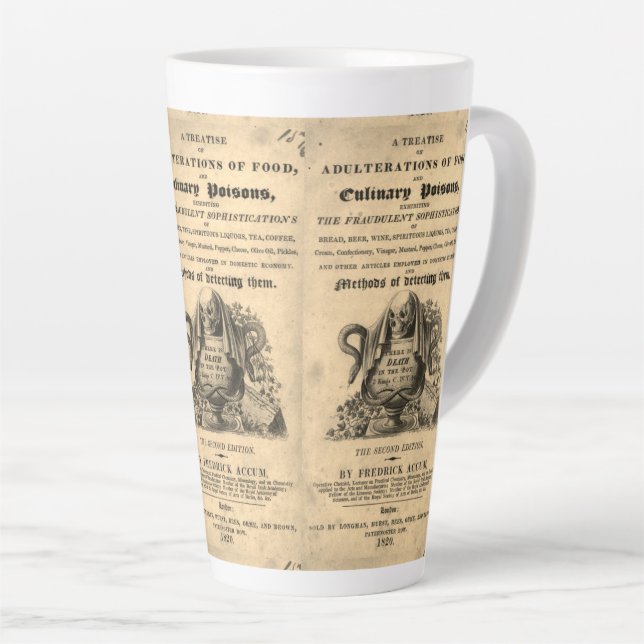 Tasse Latte Livre de poisons culinaires de 1820 crâne antique (Angle droit)
