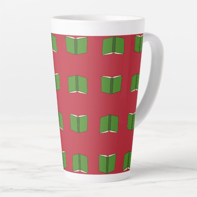 Tasse Latte Livre vert de dessin (Angle droit)