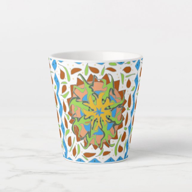 Tasse Latte Lizard Mandala (Devant)