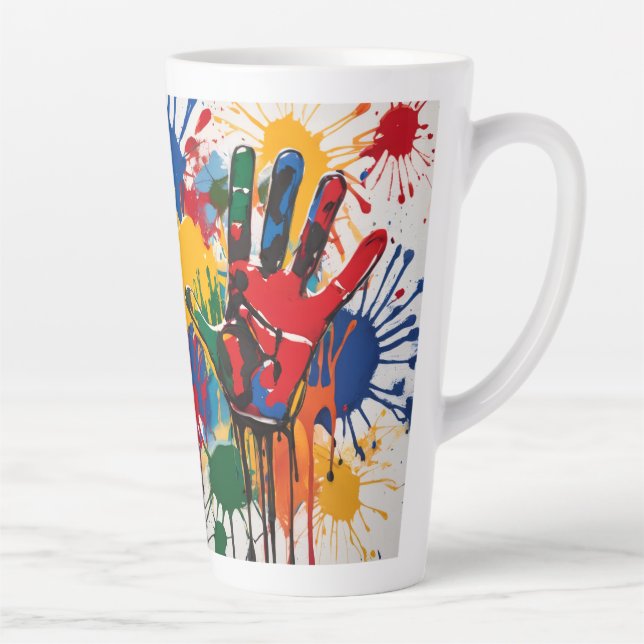 Tasse Latte L'oeuvre d'art de votre enfant Unique Personnalisé (Droite)