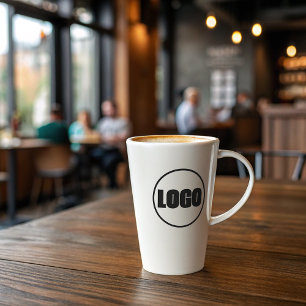 Tasse Latte Logo de marque minimal de l'entreprise en saké noi