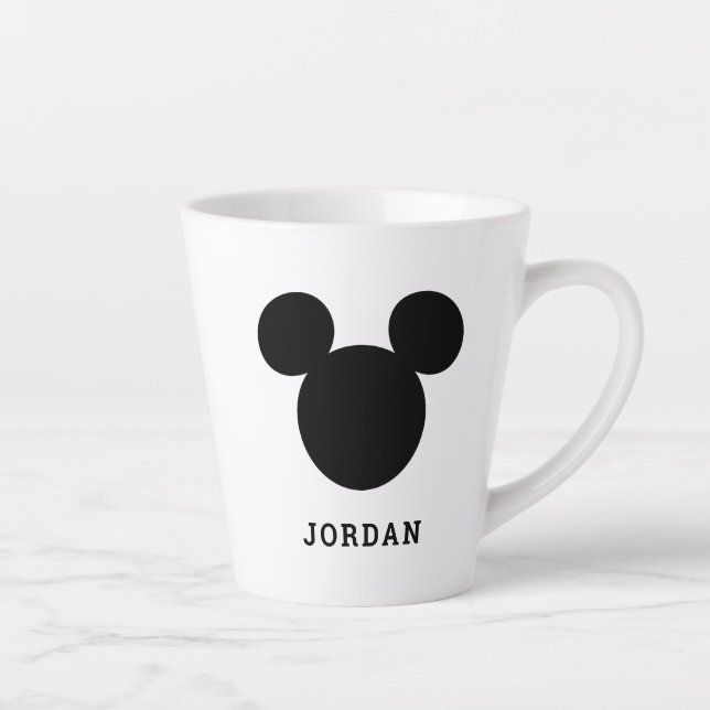 Tasse Latte Logo Disney | Icône Mickey noir (Droite)