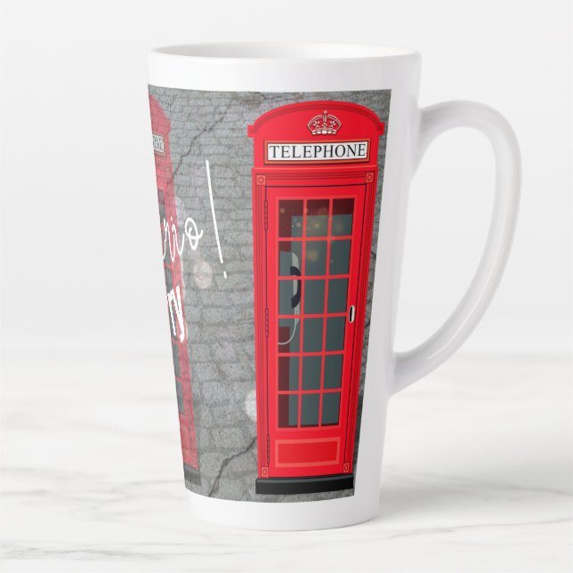 Tasse Latte London Red Phone Booth (Droite)
