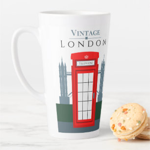 Tasse Latte London UK Iconic Retro Red Telephone Booth