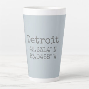 Tasse Latte Longitude de la latitude Détroit