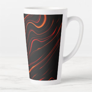 Tasse Latte Longue trace rouge sur l'arrière - plan noir