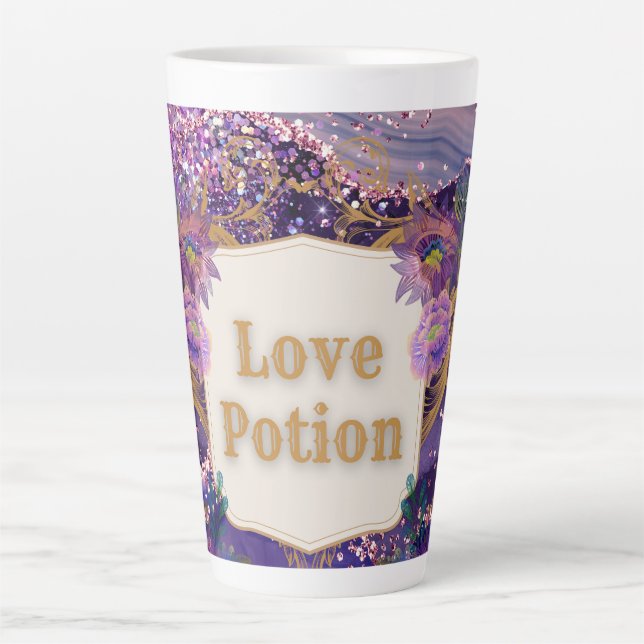 Tasse Latte Lotion violet art motif par Renee Lavoie (Devant)