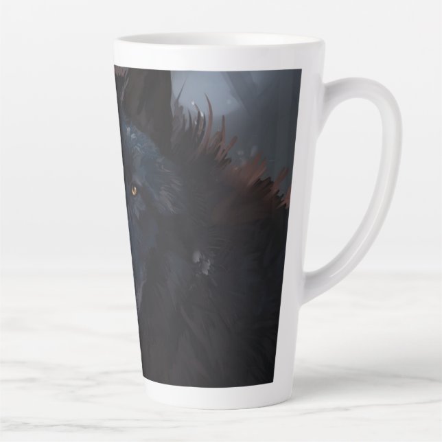 Tasse Latte Loup noir (Droite)