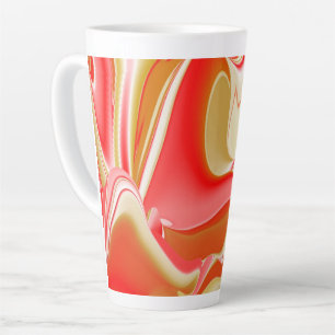 Tasse Latte Love and Gold Abstrait 3D Rainbowart