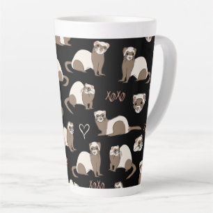 Tasse Latte Love Ferrets - Noir