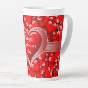 Tasse Latte Love Valentines Day Coeur rouge