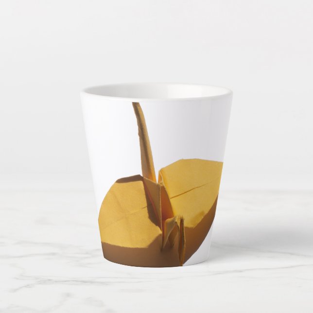 Tasse Latte lucky origami crane (Devant)