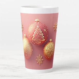 Tasse Latte Lueur de Noël dorée ❄️ Ornements et flocons de nei