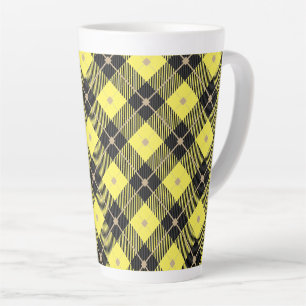 Tasse Latte Lumberjack Noir Jaune Plaid Motif