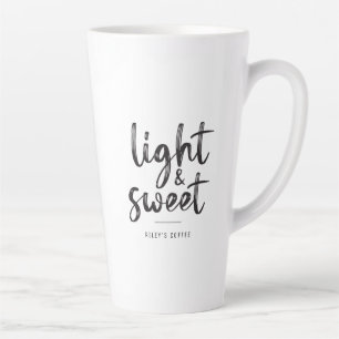 Tasse Latte Luminosité du texte noir et citation sucrée café M