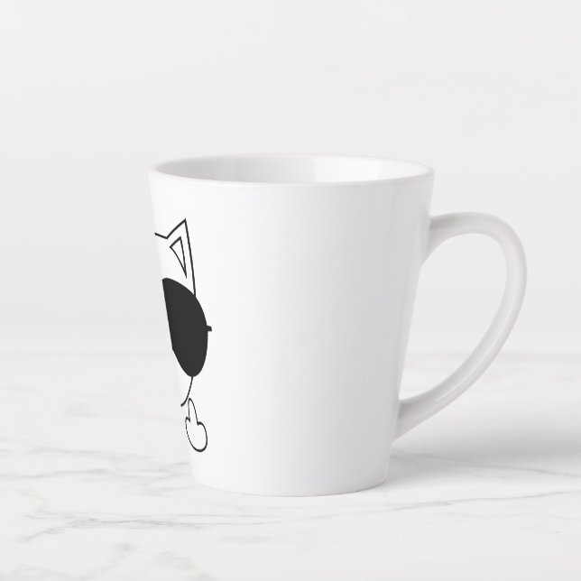 Tasse Latte Lunettes de soleil de chat (Droite)