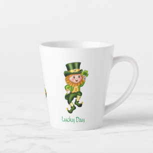 Tasse Latte Lutin mignon, calligraphie & pot d'or