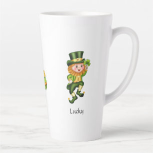Tasse Latte Lutrin de lutin, calligraphie et pot d'or