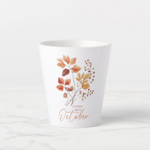 Tasse Latte Ma Couleur Préférée Est Octobre - Feuilles D'Autom