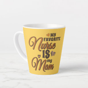 Tasse Latte Ma infirmière préférée est ma mère vibes rétro